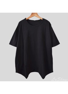 Plus Size Women's Summer Chubby Girl Design Irregular Split Short-sleeved T-shirt Top Loose Student Couple Top