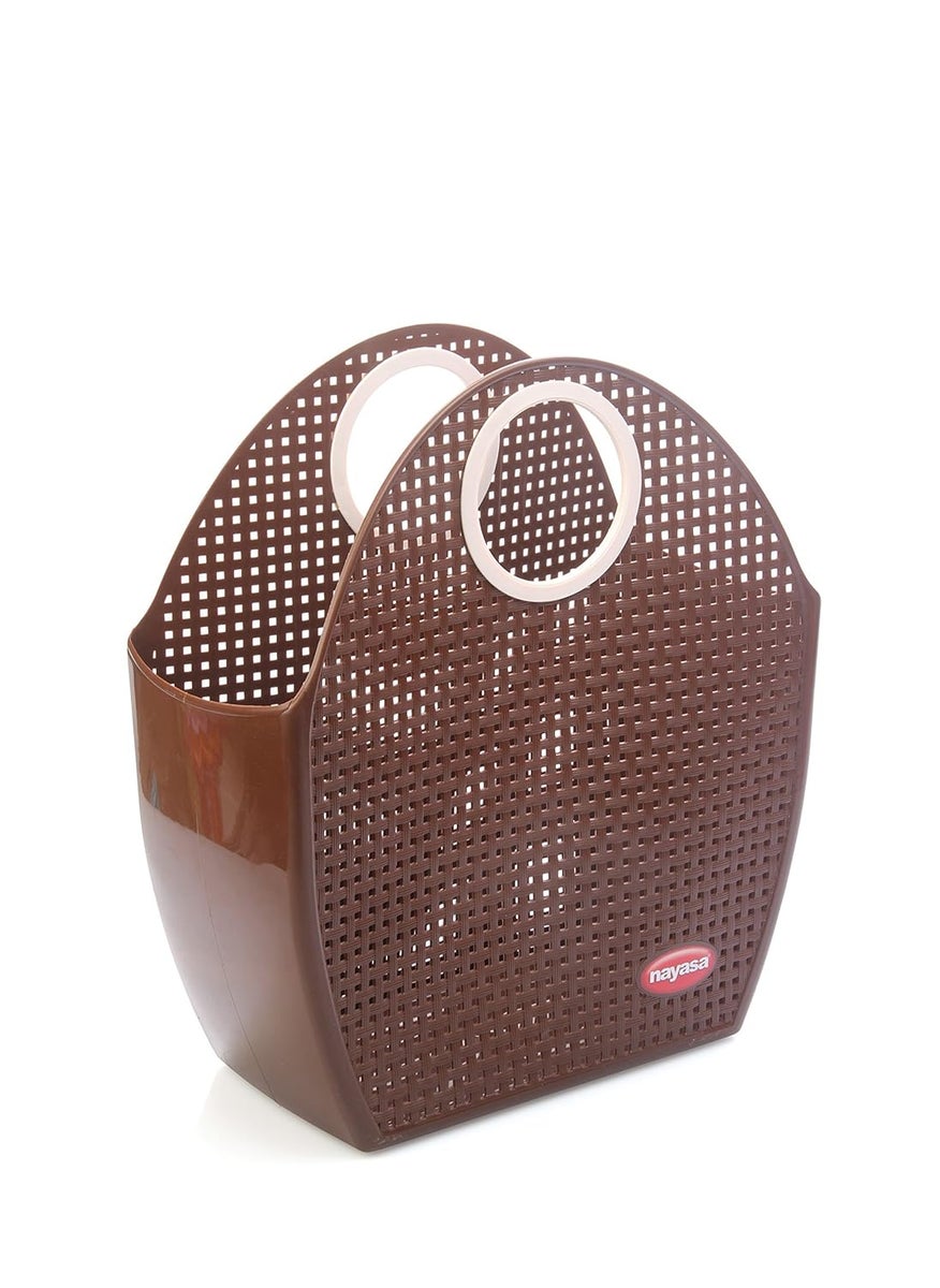 NAYASA Nayasa Tiffany Plastic Rectangular Basket (Brown)  - Image 1