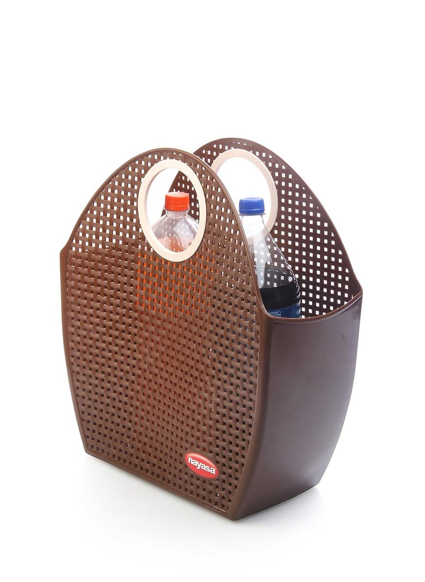 NAYASA Nayasa Tiffany Plastic Rectangular Basket (Brown)  - Image 3