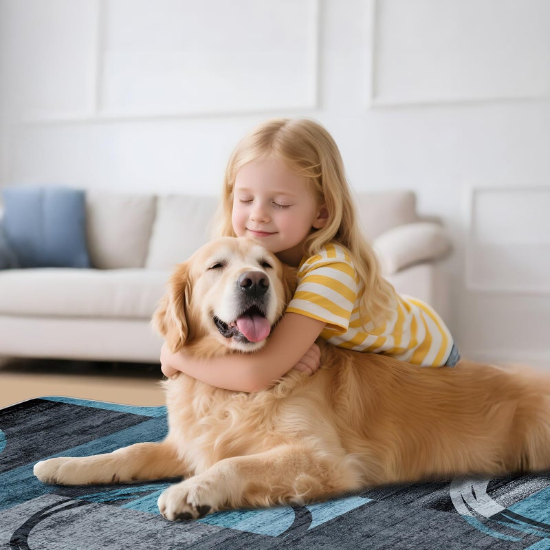 Lreedy Office Chair Mat for Hardwood Floor & Tile Floor,36"X 48" Heavy Duty Desk Chair Mat for Hard Floors, Under Desk Rug for Rolling Computer Chair,Anti Slip,Low Pile Carpet Protector-Convex Geo Blue Gray - Image 4