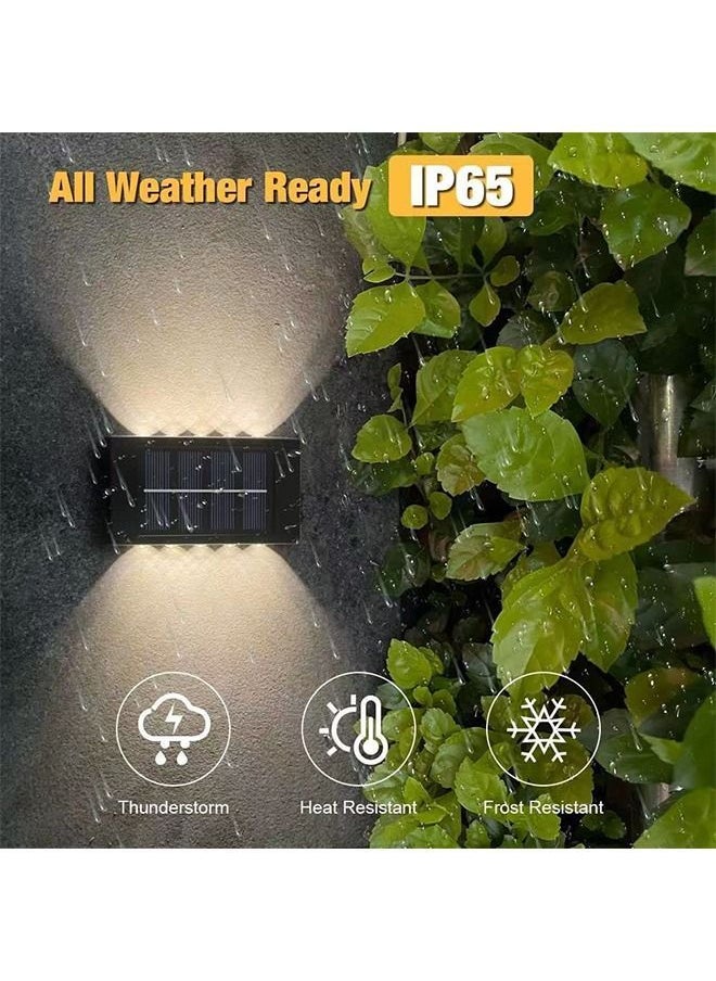 Generic LED Solar Wall Lights Outdoor 2 Pack 10 Fence Lights Waterproof Security Night Sensor Light for Pathway Porch Yard Garage Garden Walkway Driveway  - Image 3