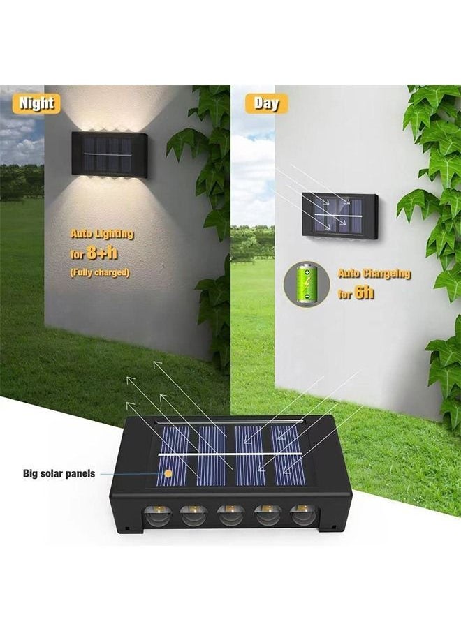 Generic LED Solar Wall Lights Outdoor 2 Pack 10 Fence Lights Waterproof Security Night Sensor Light for Pathway Porch Yard Garage Garden Walkway Driveway  - Image 2