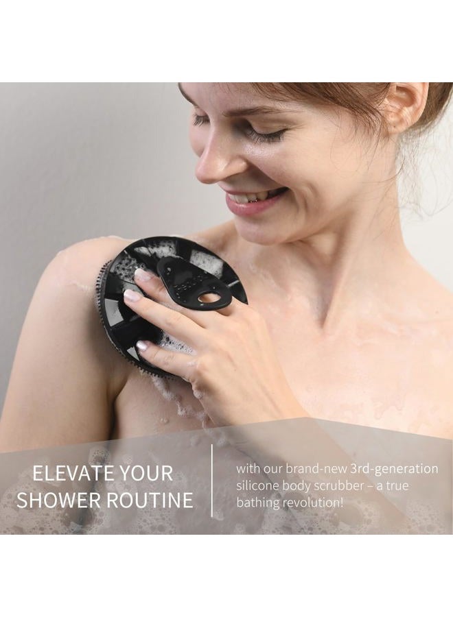 BEAUTAIL Silicone Body Scrubber, Upgrade 3rd Gen Shower Bath Brush, Lather Nicely, Soft Massage Body, More Hygienic Than Traditional Loofah, Gentle Exfoliating for Sensitive Skin, 1 Pack, Black - Image 5