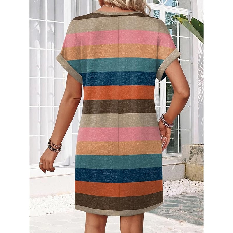 WIHOLL Summer Dresses for Women Casual Tshirt Dress Midi Dresses Fashion Beach Vacation Clothes - Image 5