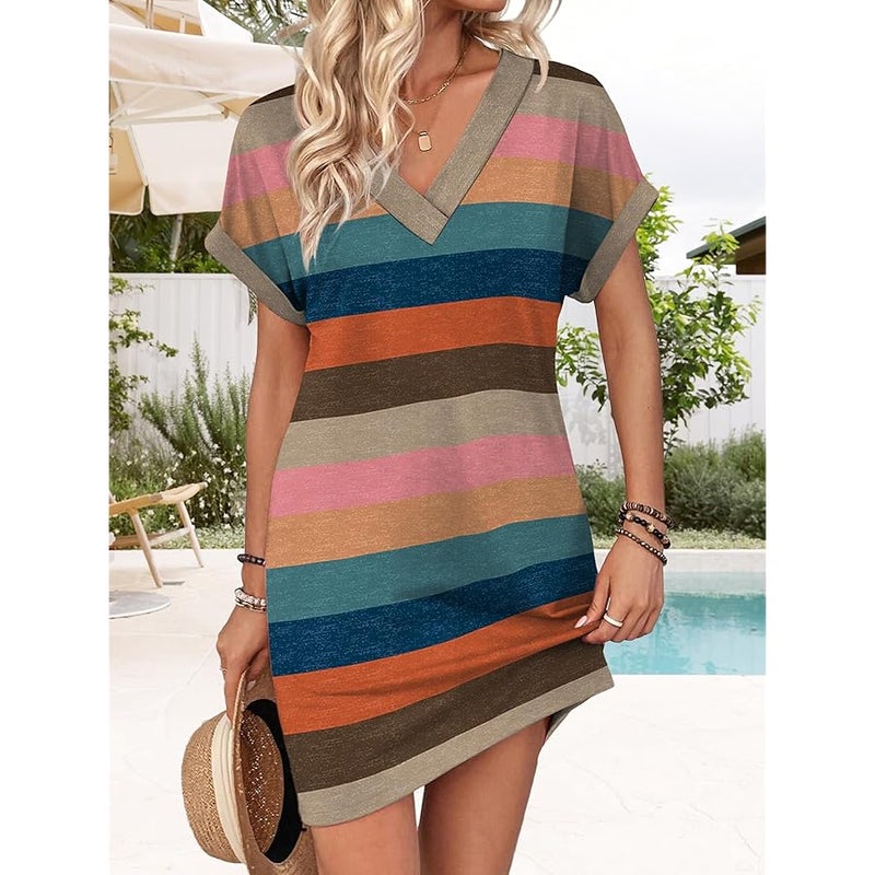 WIHOLL Summer Dresses for Women Casual Tshirt Dress Midi Dresses Fashion Beach Vacation Clothes - Image 3