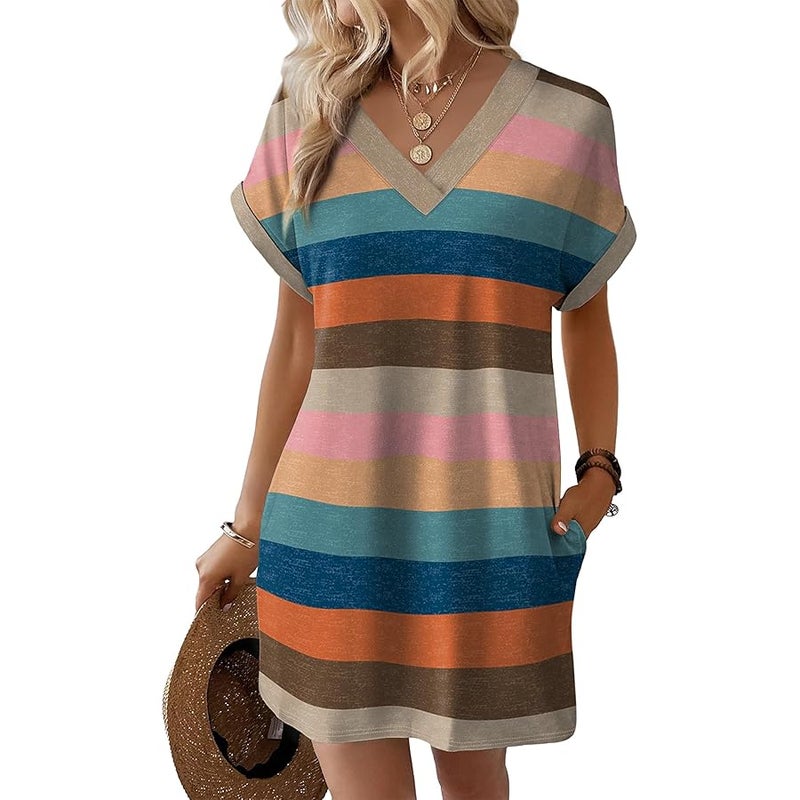 WIHOLL Summer Dresses for Women Casual Tshirt Dress Midi Dresses Fashion Beach Vacation Clothes - Image 4