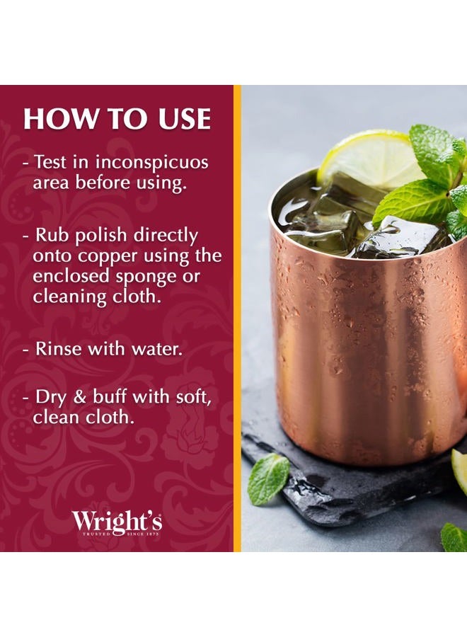 Wright's Copper Cream Cleaner - 8 Ounce 2 Pack with Polishing Cloth - Gently Cleans and Removes Tarnish without Scratching - Image 5