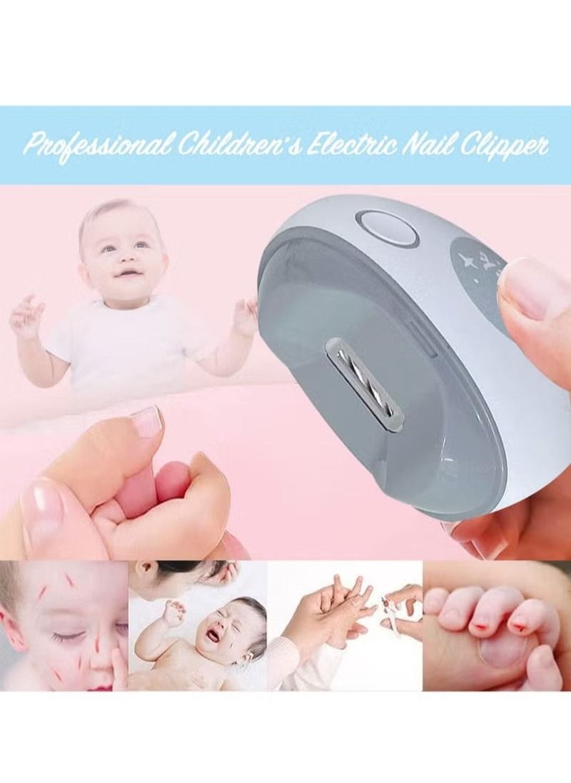 Generic - Electric Automatic Nail Clipper with Light & 2 Speeds,Fingernail Cutter and File 2 in 1 Design, Nail Scraps Storage,USB Rechargeable Safety Fingernail Trimmer for Baby, Kids, Seniors and Adult - Image 1