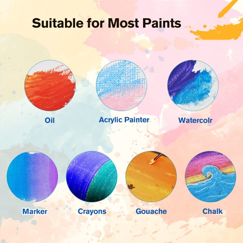 Simetufy 12 Pack 9 x 12 inch Canvas Boards for Painting Canvas Panels- Gesso Primed Acid-Free 100% Cotton for Acrylics Oil Watercolor Tempera Paints - Image 4