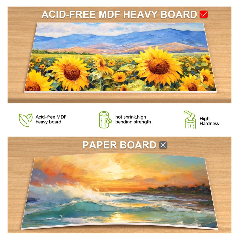 Simetufy 12 Pack 9 x 12 inch Canvas Boards for Painting Canvas Panels- Gesso Primed Acid-Free 100% Cotton for Acrylics Oil Watercolor Tempera Paints - Image 5