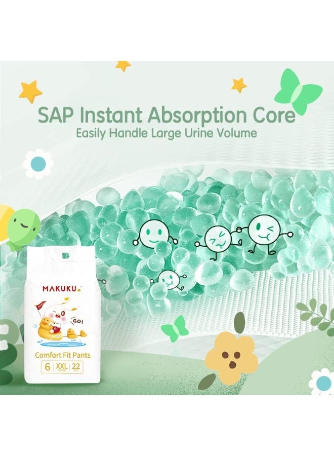 Makuku Comfort Fit Pants Diapers Size 6 (15+ kg) - 22 Count, Ultra-Thin and Breathable with SAP Instant Absorption Core, pH Balanced - Image 2