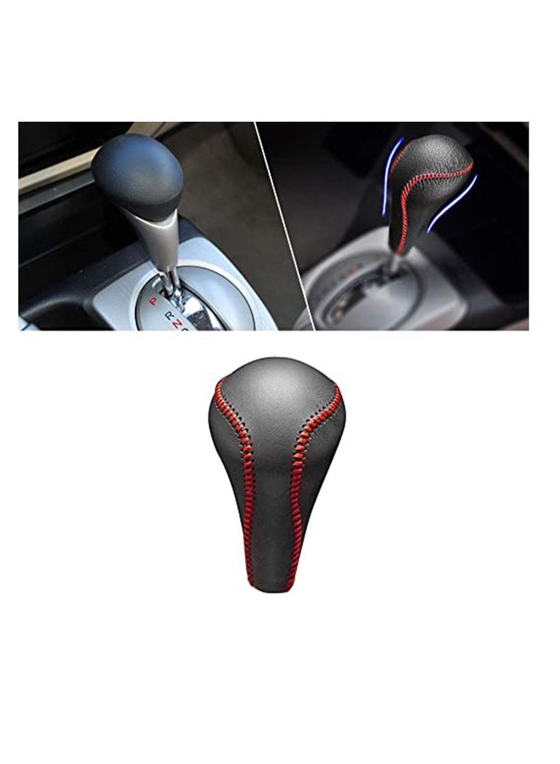 Y&D DIY Installation, Professional Designed, Automatic Transmission, Non-slip Leather Gear Knob Stick Covers AT for CIVIC 2006-2011 Ciimo 2011-2015 Shifter Red & Black Type T  - Image 1