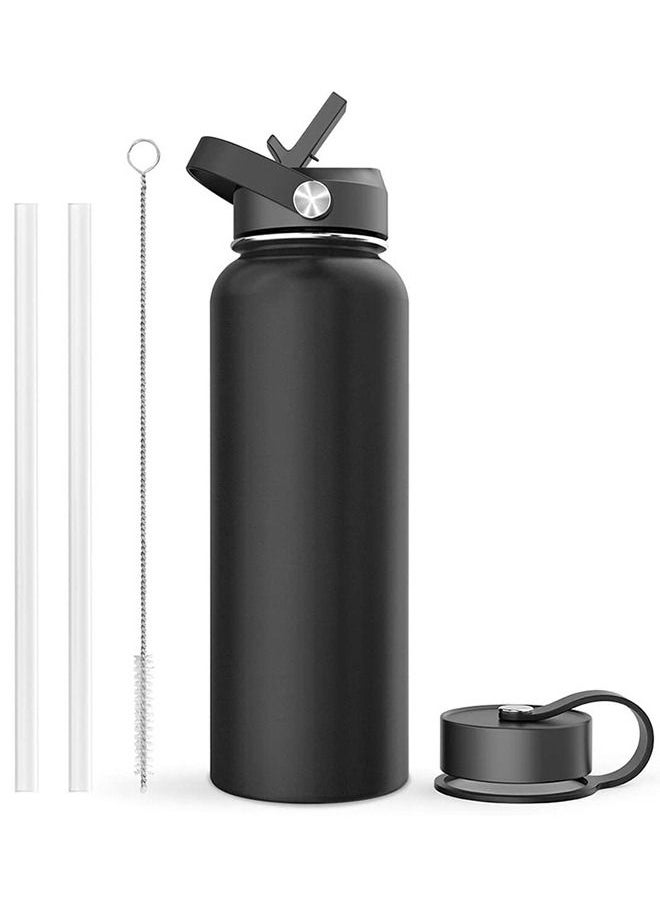 Taiahiro - Stainless Steel Water Bottle (Cold for 48 Hrs, Hot for 24 Hrs)Vacuum Insulated Water Bottle with Straw Lid and Flex Cap (Double Wall, Wide Mouth, BPA Free, Leak Proof, Sweat Free) - Image 1