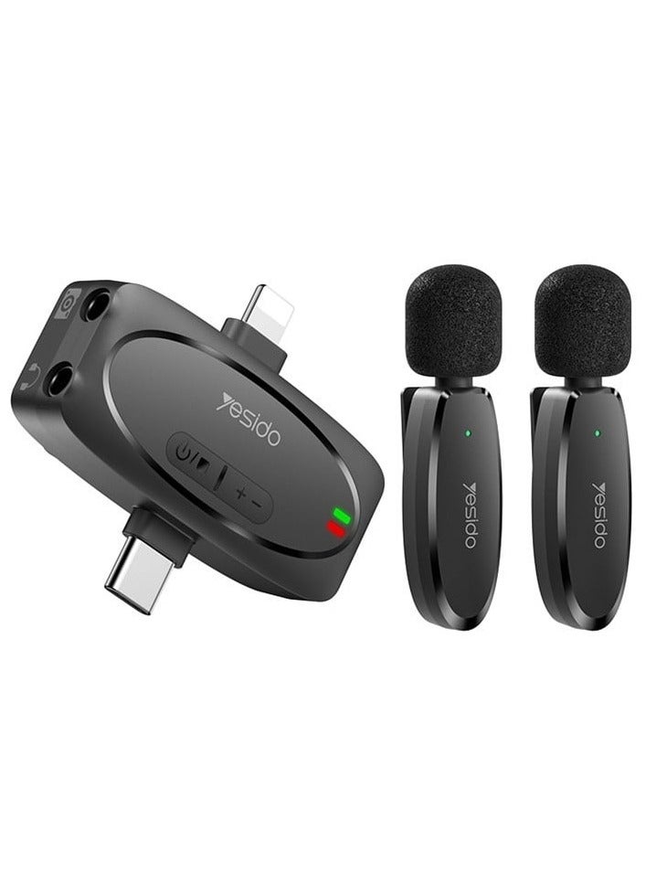 Yesido LAVALIER MIC KR15 Noise AI Reduction Best Microphone For Vlogers Black - Image 2