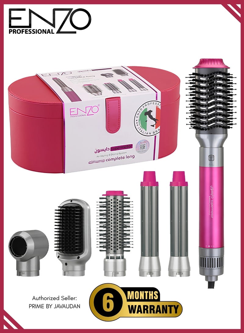 ENZO EN-4133 6-in-1 Electric Hair Styling Tool – Hair Straightener, Curler, Hot Air Brush & One-Step Dryer with Ionic Technology for Salon-Quality Styling at Home - Image 1