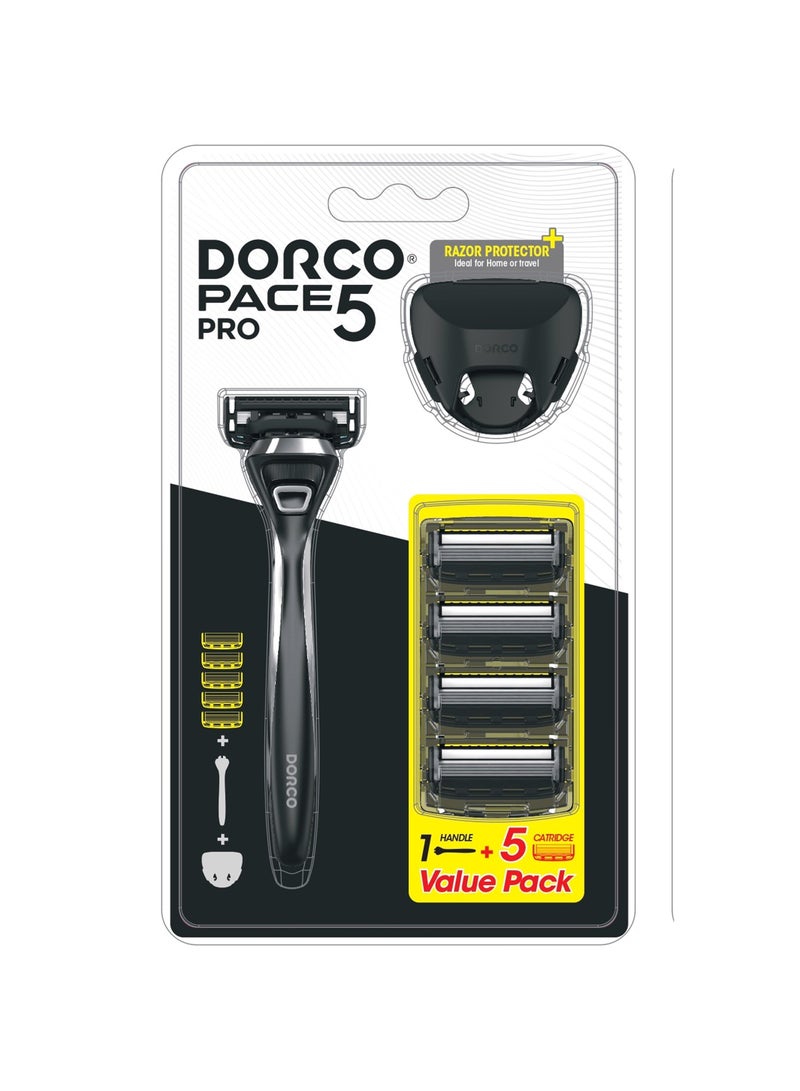 DORCO Pace5 Pro Value Pack 1 Handle Plus 5 Catridges - Image 1
