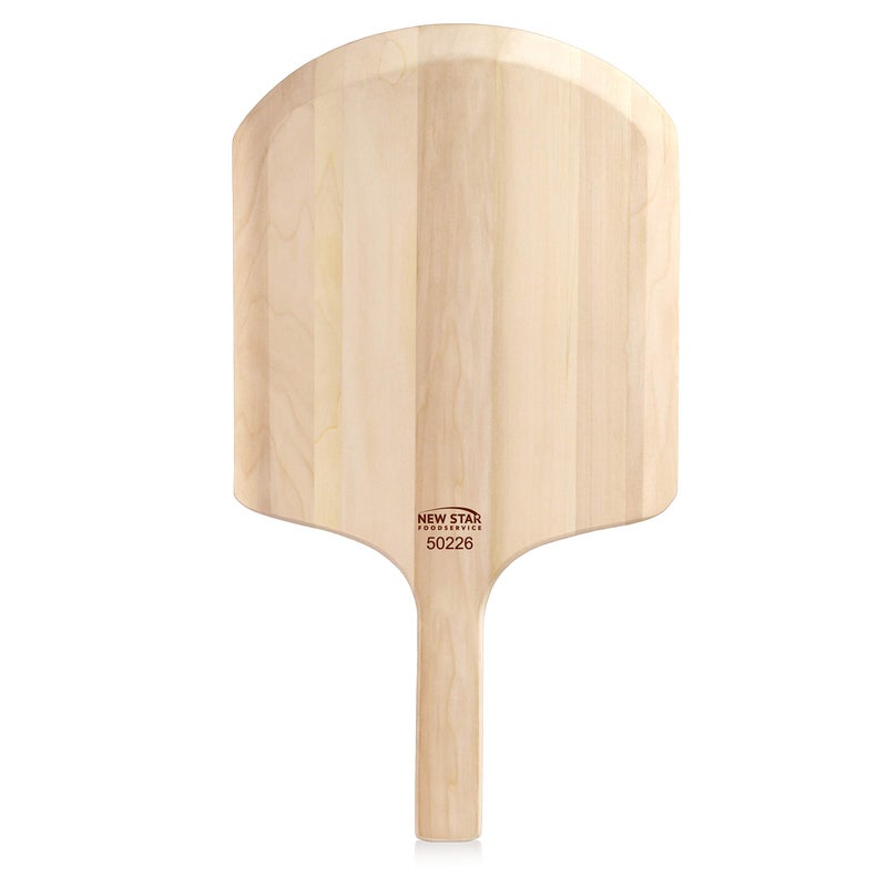 New Star Foodservice 50226 Restaurant-Grade Wooden Pizza Peel, 14" L x 12" W Plate, with 8" L Wooden Handle, 22" Overall Length - Image 1