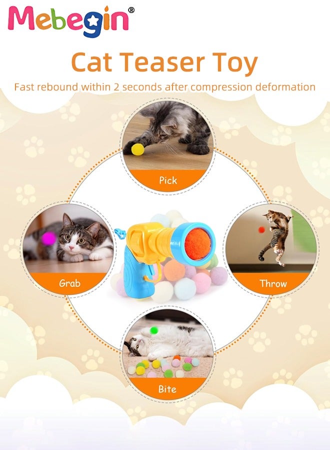 ميبيجين مجموعة ألعاب للقطط مع مسدس قاذف، 50 كرة ملونة للقطط ولعبة رولي بولي على شكل فأر، ألعاب تفاعلية مضحكة للقطط، ألعاب لتنمية قدرات القطط، ألعاب ناعمة وآمنة للقطط (ألوان عشوائية) - Image 5