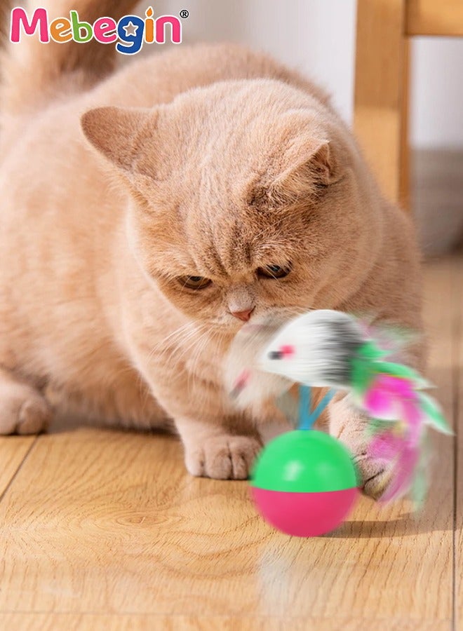 ميبيجين مجموعة ألعاب للقطط مع مسدس قاذف، 50 كرة ملونة للقطط ولعبة رولي بولي على شكل فأر، ألعاب تفاعلية مضحكة للقطط، ألعاب لتنمية قدرات القطط، ألعاب ناعمة وآمنة للقطط (ألوان عشوائية) - Image 3