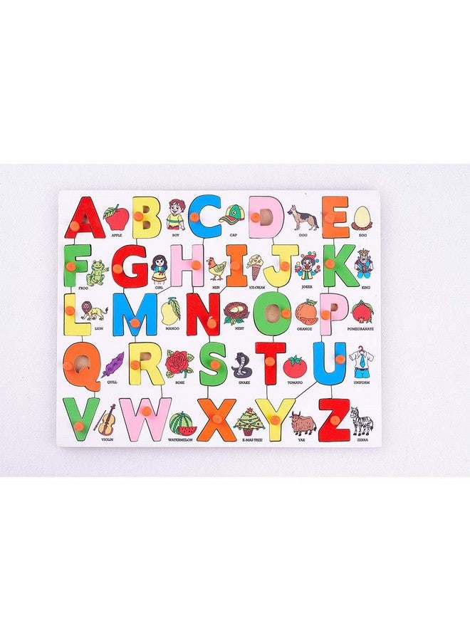 بيبي ألعاب ألغاز أبجدية خشبية من بايبي للأطفال، ألعاب أبجدية مع صور لتعلم الأطفال | ألعاب لوحية تعليمية، مكعبات ألغاز، ألعاب أطفال للأولاد والبنات من عمر 3 سنوات فما فوق - Image 1