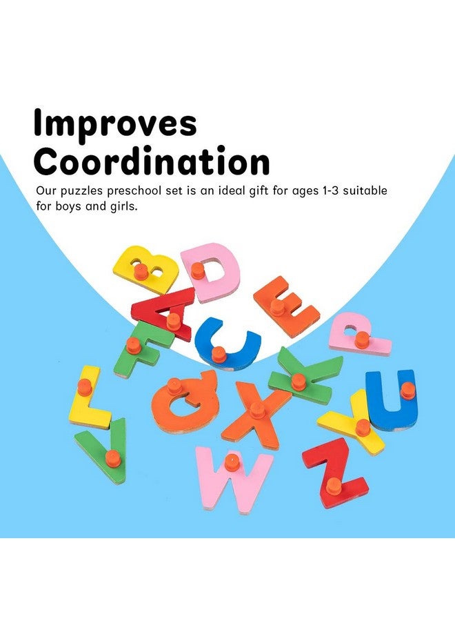 بيبي ألعاب ألغاز أبجدية خشبية من بايبي للأطفال، ألعاب أبجدية مع صور لتعلم الأطفال | ألعاب لوحية تعليمية، مكعبات ألغاز، ألعاب أطفال للأولاد والبنات من عمر 3 سنوات فما فوق - Image 4