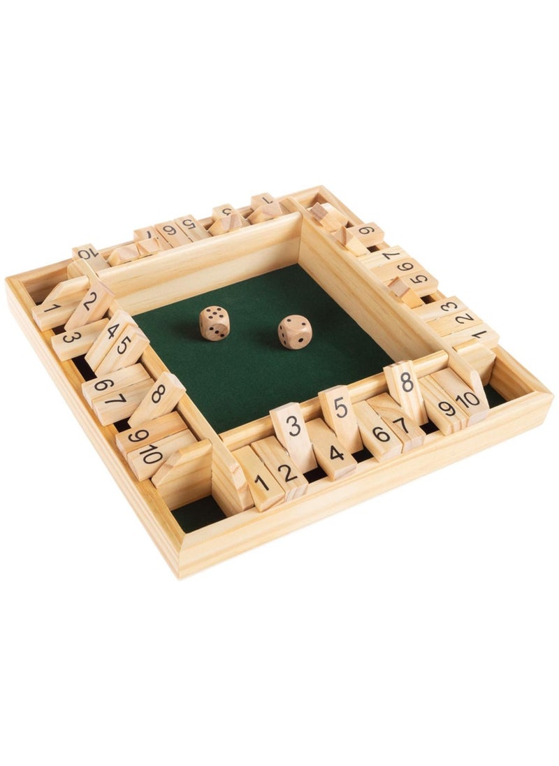 Sky Land Shut The Box Game - Classic Wooden Dice Board Game for Kids and Adults - Traditional Educational Parent-Child Table Game for Four Players  - Image 1