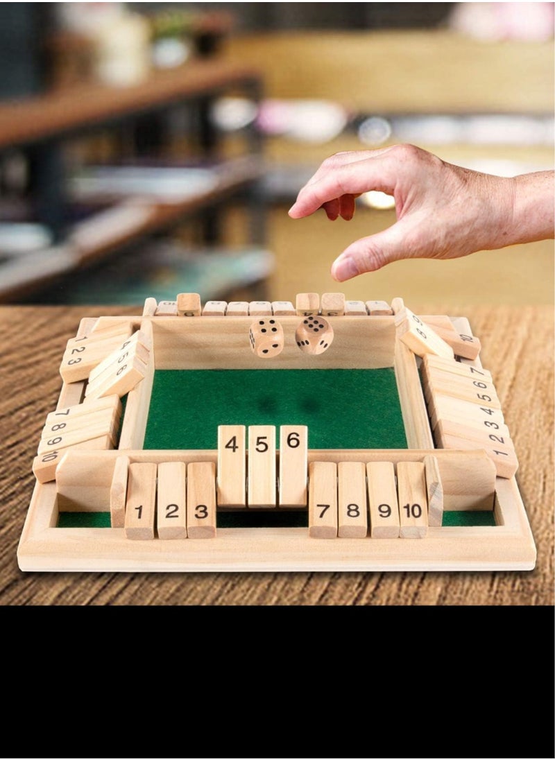 Sky Land Shut The Box Game - Classic Wooden Dice Board Game for Kids and Adults - Traditional Educational Parent-Child Table Game for Four Players  - Image 5