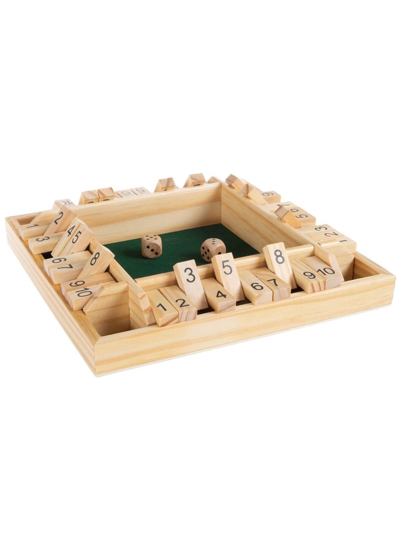 Sky Land Shut The Box Game - Classic Wooden Dice Board Game for Kids and Adults - Traditional Educational Parent-Child Table Game for Four Players  - Image 3