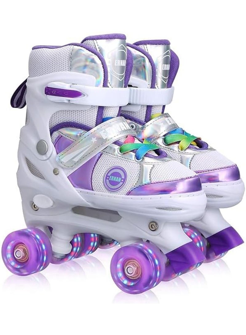 MONOGUE Adjustable Roller Skates with All Wheels Light up for Girls and Boys - Image 1