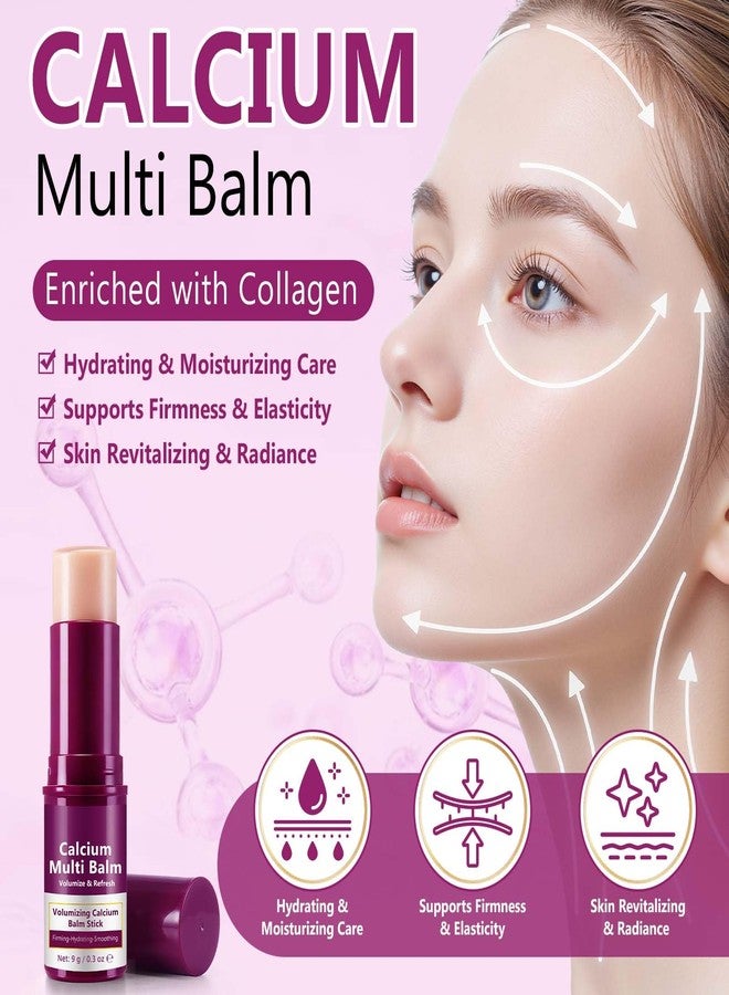 KITNOBLIS Calcium Multi Solid Balm Stick, Collagen Hydrating Face Care, Moisturizing & Skin Smoothing Skincare, Portable On-the-Go Solid Balm (2 PCS) - Image 2