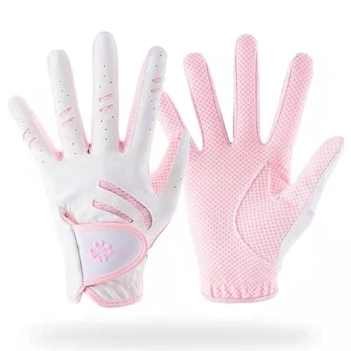 CINGHI LUSSO Kids Golf Glove Girls Pink Golf Glove Breathable and Wear-Resistant Children's Golf Gloves Boys Left Hand and Right Hand L - A Pair - Image 1