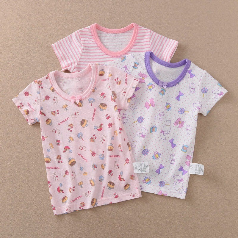 Children'S T-Shirt Short-Sleeved Girl'S Cartoon Summer All-Match Base Songyou Xisongwu New Japanese Breathable Mesh - Image 3
