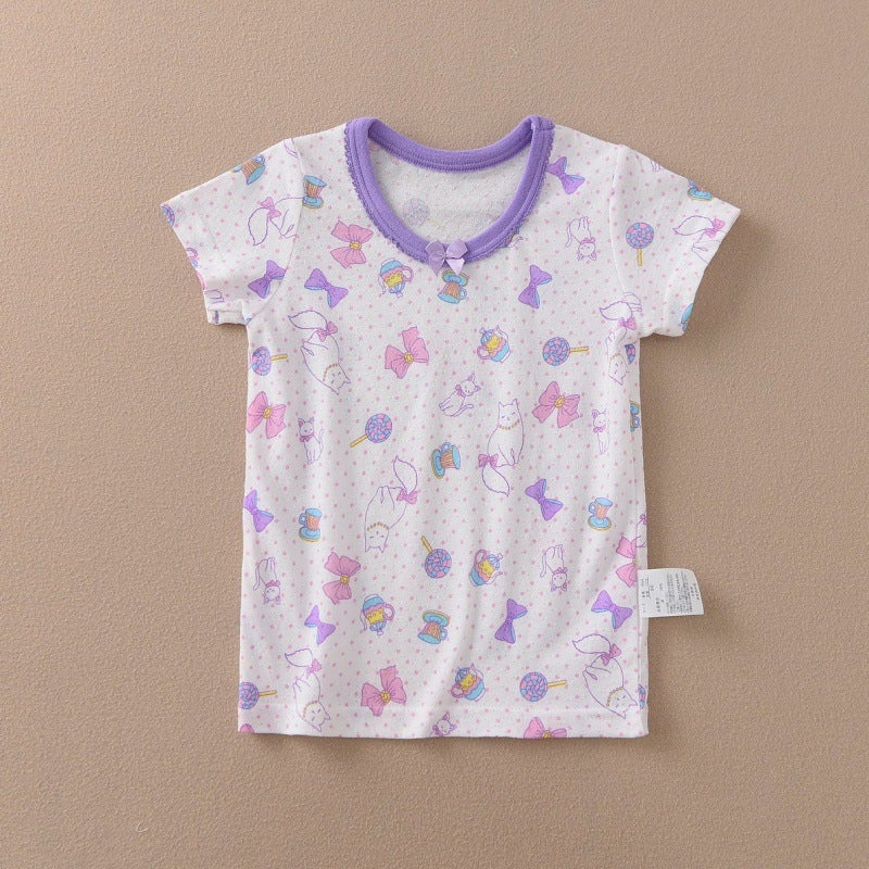 Children'S T-Shirt Short-Sleeved Girl'S Cartoon Summer All-Match Base Songyou Xisongwu New Japanese Breathable Mesh - Image 4
