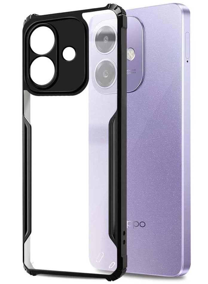 Case for Oppo A3 / Oppo A3x Clear Cover Hard PC Back Cover with Shockproof TPU Black Border 360 Degree Impact Resistant non-Yellowing Transparent Cover For Oppo A3 / Oppo A3x