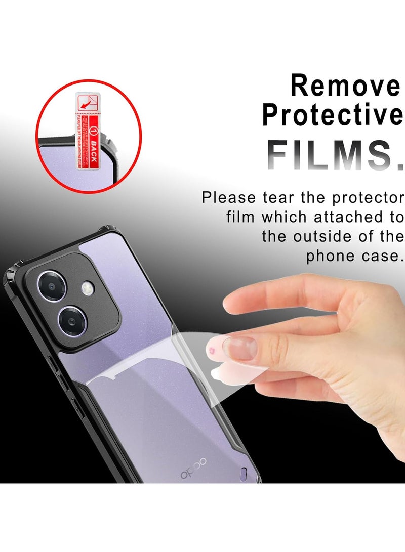 Case for Oppo A3 / Oppo A3x Clear Cover Hard PC Back Cover with Shockproof TPU Black Border 360 Degree Impact Resistant non-Yellowing Transparent Cover For Oppo A3 / Oppo A3x