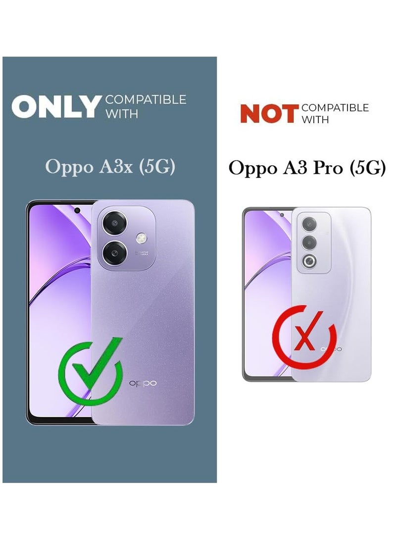 Case for Oppo A3 / Oppo A3x Clear Cover Hard PC Back Cover with Shockproof TPU Black Border 360 Degree Impact Resistant non-Yellowing Transparent Cover For Oppo A3 / Oppo A3x