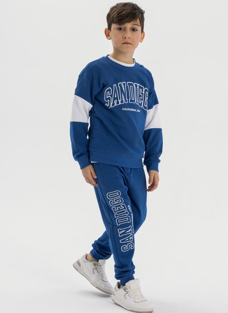 MINOTI Boys Kids Tracksuit with Print – 2 Piece Set - Image 1