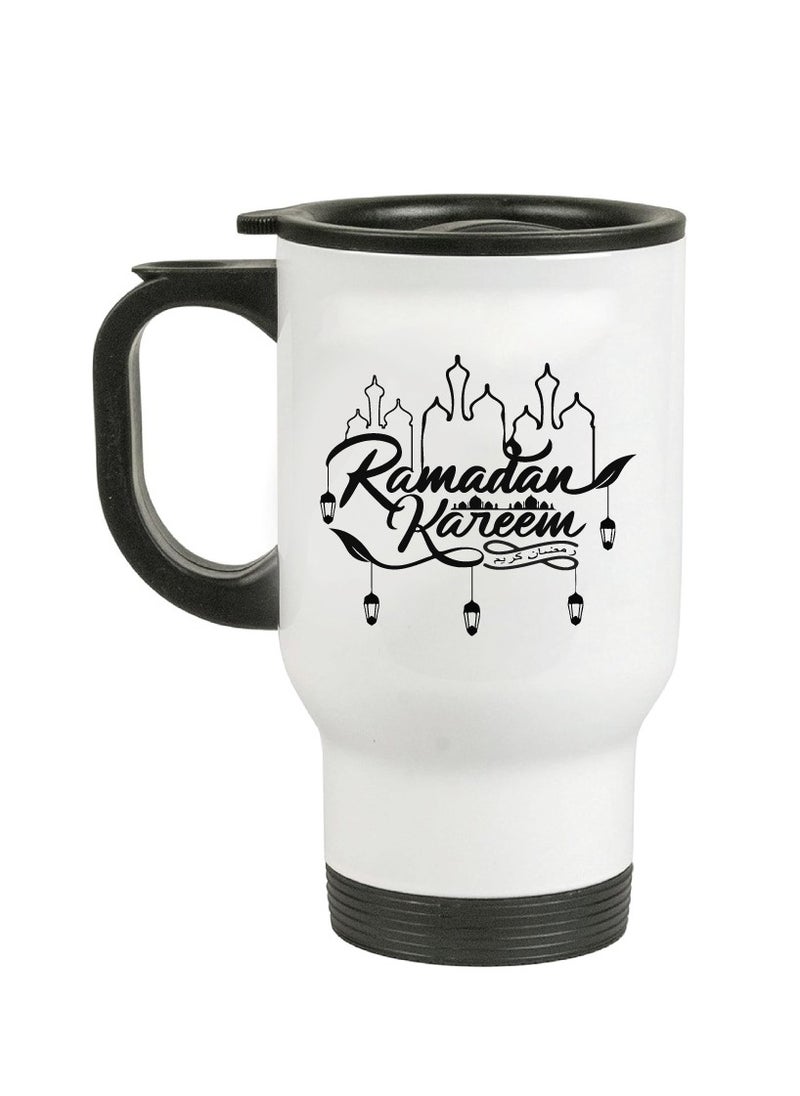PRINTSHOP4ME Ramadan Stainless Steel Travel Mug - Gift for Ramadan - Friends - Colleagues - Ramadan Coffee Mug for Hot or Cold Beverages  - Image 1