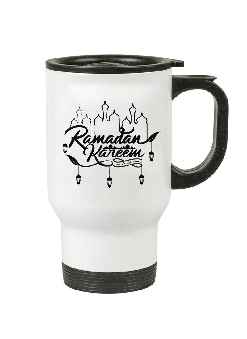 PRINTSHOP4ME Ramadan Stainless Steel Travel Mug - Gift for Ramadan - Friends - Colleagues - Ramadan Coffee Mug for Hot or Cold Beverages  - Image 2