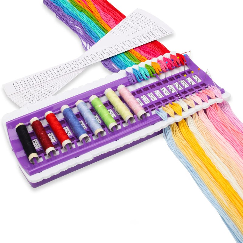 Boyistar Floss Organizer Embroidery 30  50 Position Boyistar Embroidery Thread Organizers Shelf for Cross Stitch Tool Sewing Thread Holder with 15 Cards Embroidery Organizer for Floss Needle 