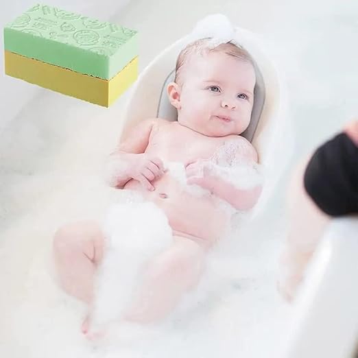 SMARAN Exfoliating Ultra Soft Sponge for Baby Bath & Sower | Bath Sponge For Bathing | | Accessories for cleaning kids| Dead Skin Remover | Multi-Purpose Scrubber for Face Body Cleaning - Image 2
