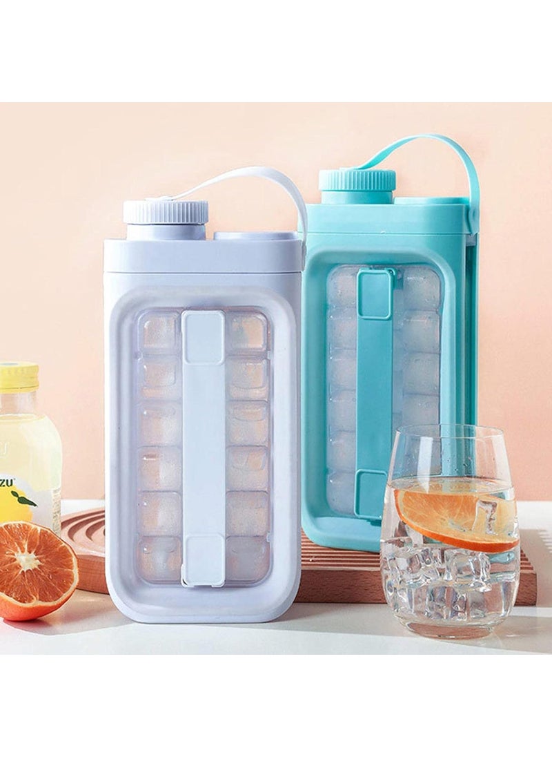 Breewell Breewell Ice Cube Trays 2 in 1 Portable Ice Ball Maker Kettle with 17 Grids Flat Body Lid Cooling Ice Pop Cube Molds for Hockey,Cocktail,Coffee,Whiskey,Champagne,Beer,Juice,Water | Multicolor  - Image 2