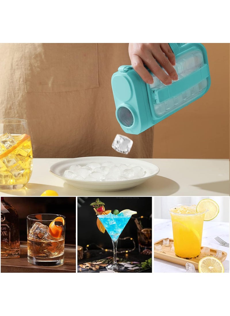 Breewell Breewell Ice Cube Trays 2 in 1 Portable Ice Ball Maker Kettle with 17 Grids Flat Body Lid Cooling Ice Pop Cube Molds for Hockey,Cocktail,Coffee,Whiskey,Champagne,Beer,Juice,Water | Multicolor  - Image 3