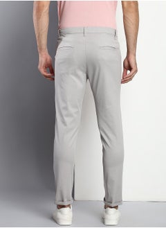 Dennis Lingo Men's Light Grey Tapered Fit Cotton Chino  - Image 5