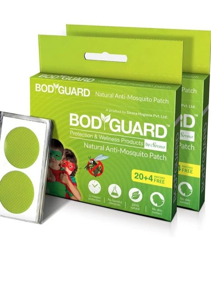Bodyguard Bodyguard Natural Mosquito Repellent Patches | Bug Repellent Patches | Premium Mosquito Patches for Kids, Adults, Camping, Travel, Outdoors & Home Protection(2 X 24 patches)  - Image 1