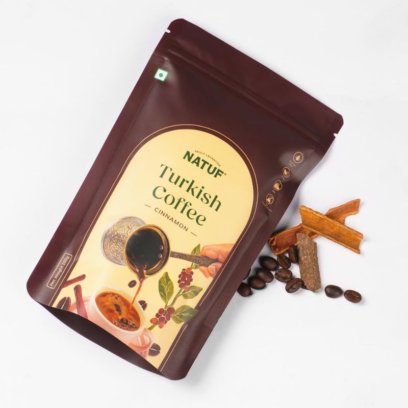 NATUF Premium Turkish - Cinnamon 150g | 100% Arabica & Robusta Beans | Luxury Turkish Blend, Finely Ground for Cezve | Authentic Middle Eastern Coffee | Perfect with Baklava & Sweets - Image 5