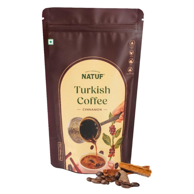NATUF Premium Turkish - Cinnamon 150g | 100% Arabica & Robusta Beans | Luxury Turkish Blend, Finely Ground for Cezve | Authentic Middle Eastern Coffee | Perfect with Baklava & Sweets - Image 1