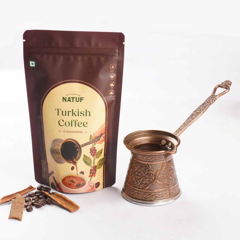 NATUF Premium Turkish - Cinnamon 150g | 100% Arabica & Robusta Beans | Luxury Turkish Blend, Finely Ground for Cezve | Authentic Middle Eastern Coffee | Perfect with Baklava & Sweets - Image 2