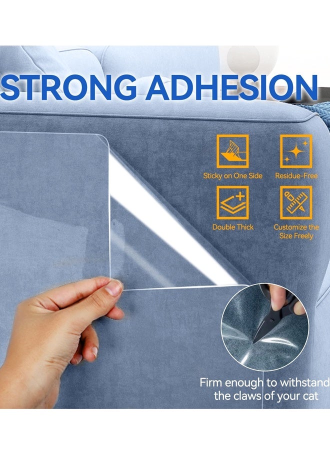 واقي أثاث من خدوش القطط - غطاء بلاستيكي لاصق شفاف ومرن لحماية الأريكة، شريط تدريب لاصق من جانب واحد لردع القطط - سهل الاستخدام - Image 4