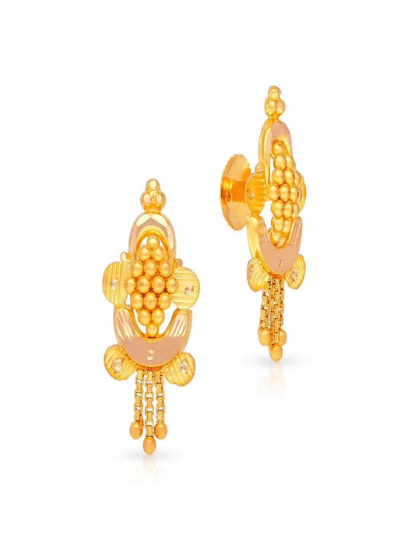 Malabar Gold and Diamonds 22KT 916 Gold Drops Earrings for Women FLER211 - Image 1